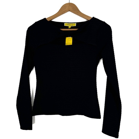 Circus NY Women’s Small Anthracite Black Cut Out Kelsie Stretch Long Sleeve Top - Picture 1 of 10
